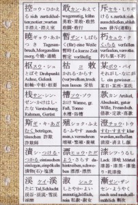 Einst selbst erstelltes Kanji-Merkblatt