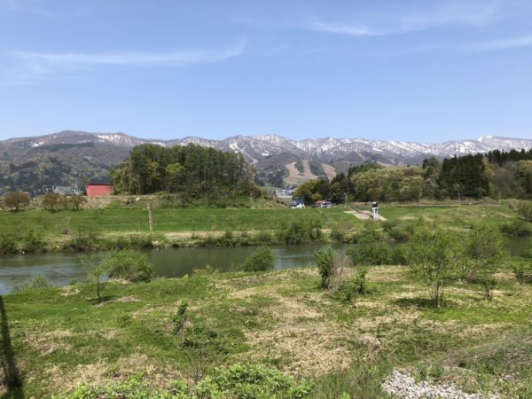 Der Chikuma- bzw. Shinano-Fluss bei Shimotakai