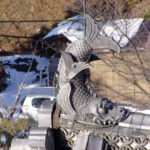 Shachihoko am Giebel des Schlosses von Matsumoto