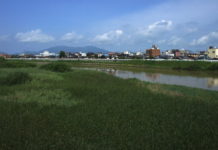 Tsubame und Sanjō – die Stadt der Messermacher Blick über den Nakanokuchi-Fluss Richtung Berge