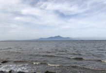Shimabara-Halbinsel Blick von Amakusa auf die Shimabara-Halbinsel