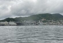 Sasebo – hier geht es richtig international zu Die USS America und die USS New Orleans im Hafen der US Marine von Sasebo