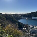 Blick über den Hafen von Habu – im Hintergrund ein paar der Izu-Inseln