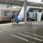 Sonderzug und Regionalbahn im Bahnhof von Shizuoka