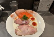 Ramen Afro Beats nahe des Shinjuku Gyoen-Parks: Tori Paitan Extra